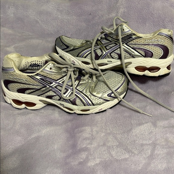 ASICS Gel Nimbus Metallic Silver and Deep Purple Sneakers - Picture 8 of 10